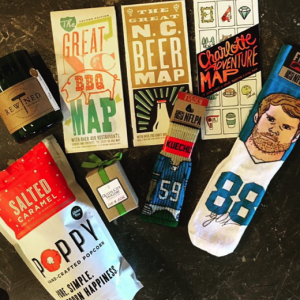 Poppy Handcrafted Popcorn and other locally made items make up a thank you gift for a groomsman.
